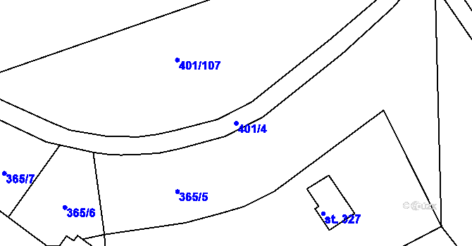 Parcela st. 401/4 v KÚ Svinary, Katastrální mapa