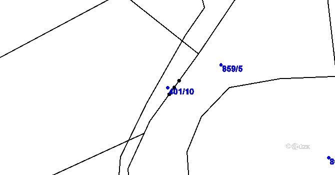 Parcela st. 401/10 v KÚ Svinary, Katastrální mapa
