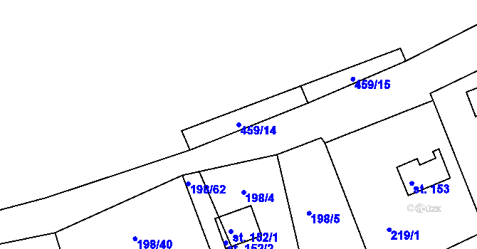 Parcela st. 459/14 v KÚ Svinary, Katastrální mapa