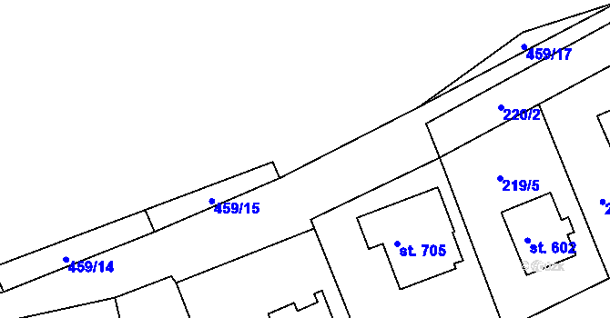 Parcela st. 459/16 v KÚ Svinary, Katastrální mapa