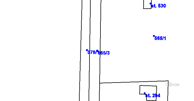 Parcela st. 565/3 v KÚ Svinary, Katastrální mapa