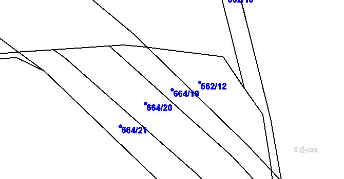 Parcela st. 664/19 v KÚ Svinary, Katastrální mapa