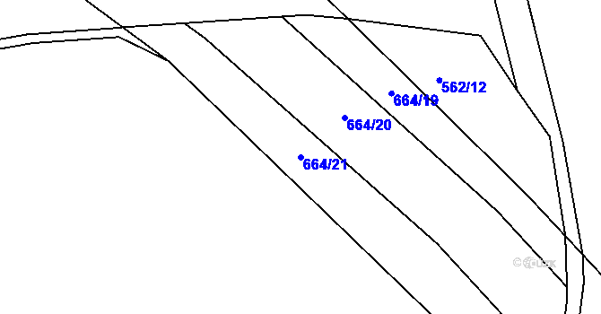Parcela st. 664/21 v KÚ Svinary, Katastrální mapa