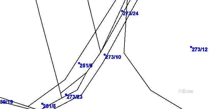 Parcela st. 273/10 v KÚ Svinary, Katastrální mapa