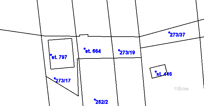Parcela st. 273/18 v KÚ Svinary, Katastrální mapa