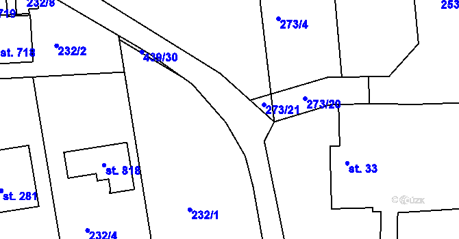 Parcela st. 439/10 v KÚ Svinary, Katastrální mapa