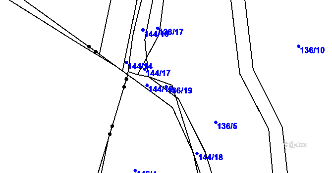 Parcela st. 136/19 v KÚ Svinary, Katastrální mapa