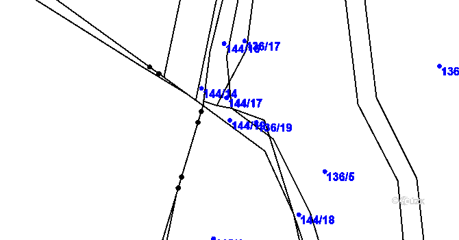Parcela st. 144/19 v KÚ Svinary, Katastrální mapa