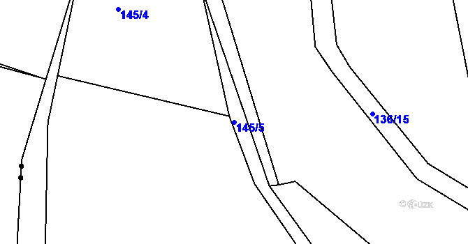 Parcela st. 145/5 v KÚ Svinary, Katastrální mapa