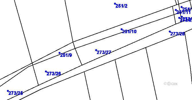 Parcela st. 273/27 v KÚ Svinary, Katastrální mapa