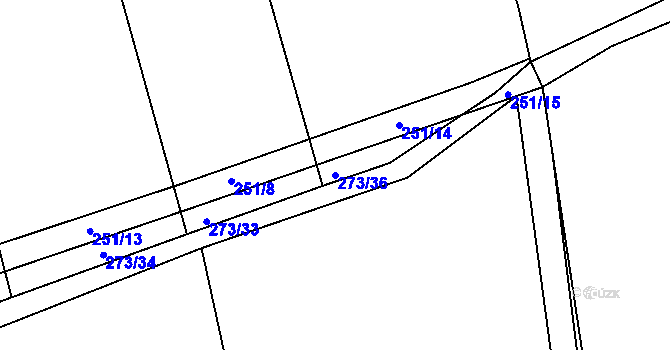 Parcela st. 273/36 v KÚ Svinary, Katastrální mapa