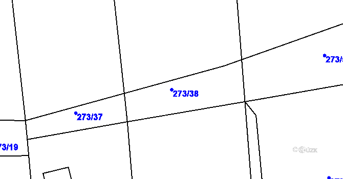 Parcela st. 273/38 v KÚ Svinary, Katastrální mapa