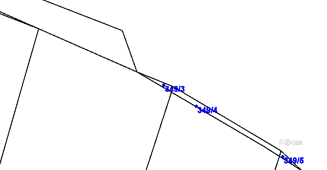 Parcela st. 349/3 v KÚ Svinary, Katastrální mapa