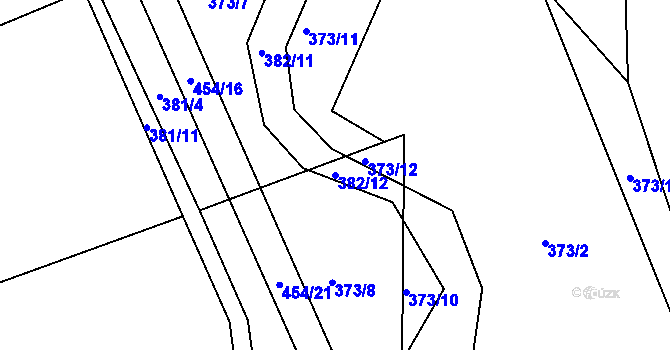 Parcela st. 382/12 v KÚ Svinary, Katastrální mapa