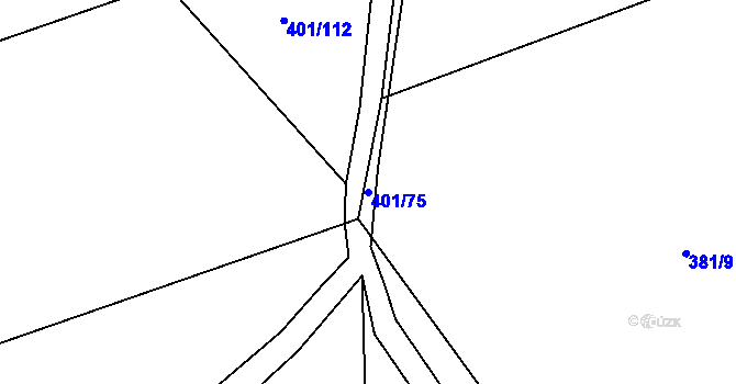 Parcela st. 401/75 v KÚ Svinary, Katastrální mapa