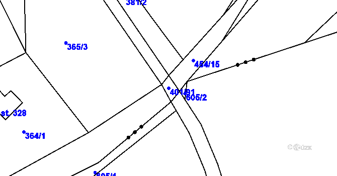 Parcela st. 401/91 v KÚ Svinary, Katastrální mapa