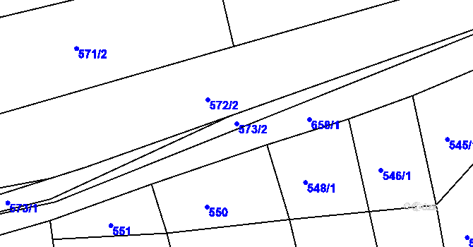 Parcela st. 573/2 v KÚ Svinary, Katastrální mapa