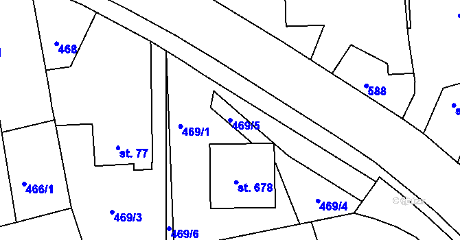 Parcela st. 469/5 v KÚ Svinary, Katastrální mapa
