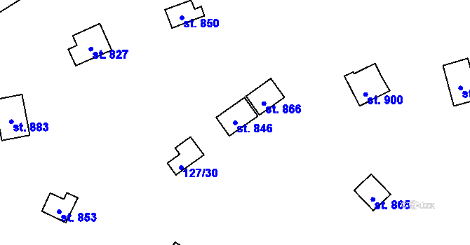 Parcela st. 846 v KÚ Svinary, Katastrální mapa