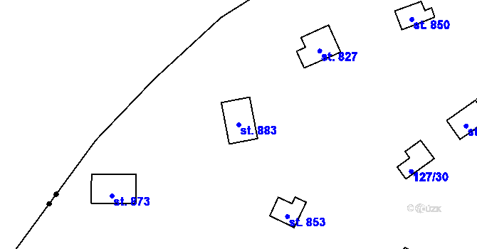 Parcela st. 883 v KÚ Svinary, Katastrální mapa