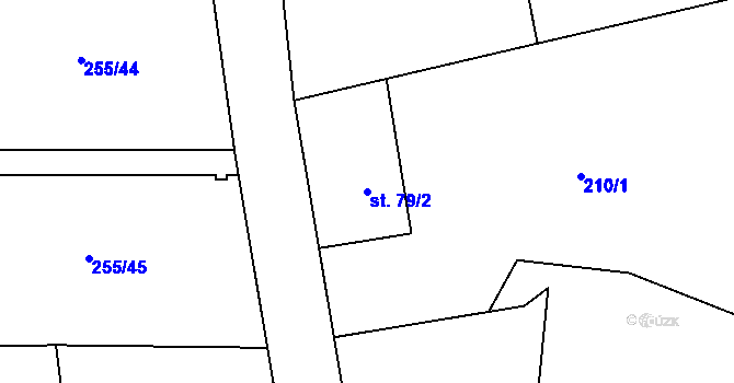 Parcela st. 79/2 v KÚ Svinaře, Katastrální mapa