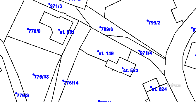 Parcela st. 149 v KÚ Svinaře, Katastrální mapa