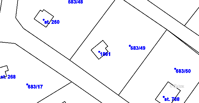 Parcela st. 261 v KÚ Svinaře, Katastrální mapa