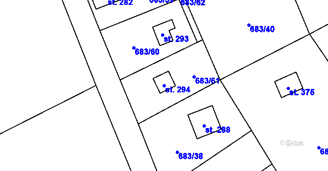 Parcela st. 294 v KÚ Svinaře, Katastrální mapa