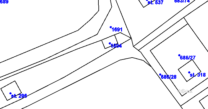Parcela st. 295 v KÚ Svinaře, Katastrální mapa