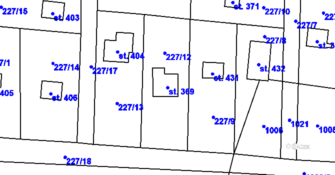 Parcela st. 369 v KÚ Svinaře, Katastrální mapa
