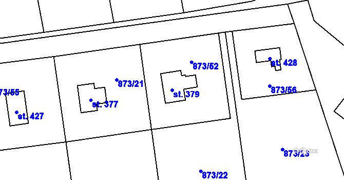Parcela st. 379 v KÚ Svinaře, Katastrální mapa