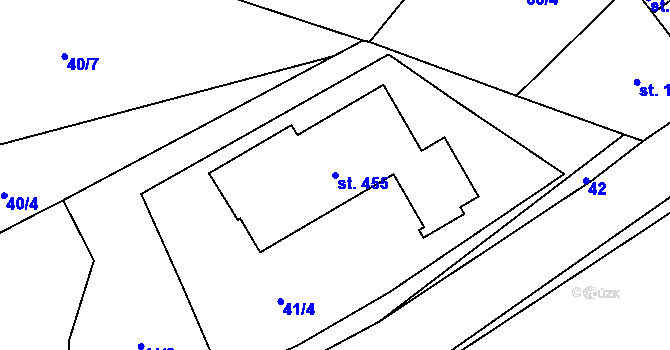 Parcela st. 455 v KÚ Svinaře, Katastrální mapa