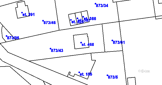 Parcela st. 468 v KÚ Svinaře, Katastrální mapa
