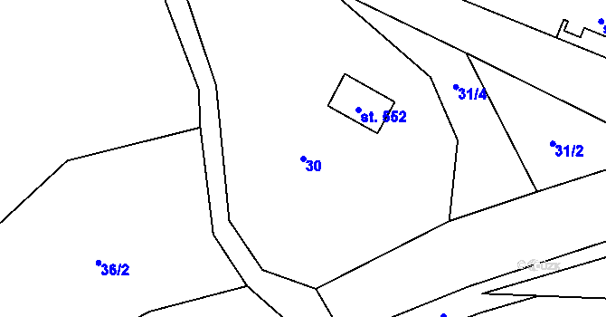 Parcela st. 30 v KÚ Svinaře, Katastrální mapa