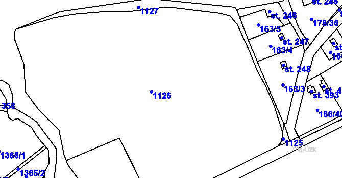 Parcela st. 163/1 v KÚ Svinaře, Katastrální mapa