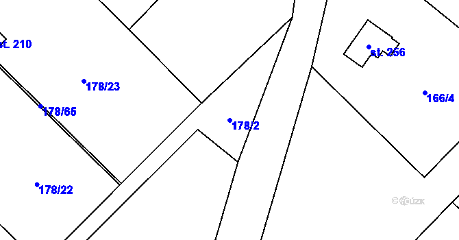 Parcela st. 178/2 v KÚ Svinaře, Katastrální mapa