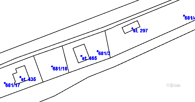 Parcela st. 681/3 v KÚ Svinaře, Katastrální mapa