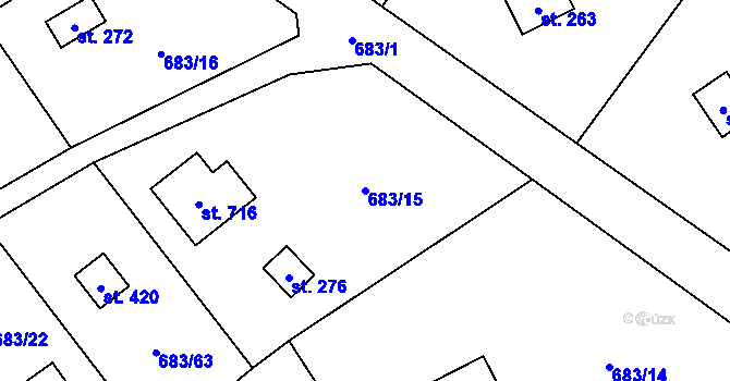 Parcela st. 683/15 v KÚ Svinaře, Katastrální mapa