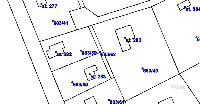 Parcela st. 683/62 v KÚ Svinaře, Katastrální mapa