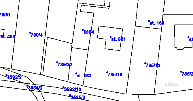 Parcela st. 785/6 v KÚ Svinaře, Katastrální mapa