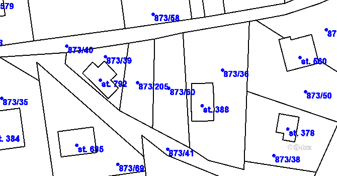 Parcela st. 873/60 v KÚ Svinaře, Katastrální mapa