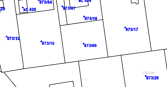 Parcela st. 873/66 v KÚ Svinaře, Katastrální mapa