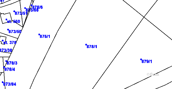 Parcela st. 878/1 v KÚ Svinaře, Katastrální mapa