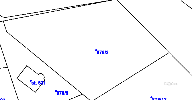 Parcela st. 878/2 v KÚ Svinaře, Katastrální mapa