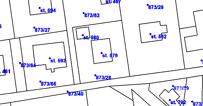 Parcela st. 579 v KÚ Svinaře, Katastrální mapa