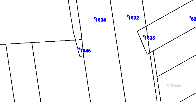 Parcela st. 629 v KÚ Svinaře, Katastrální mapa