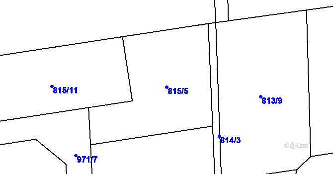 Parcela st. 815/5 v KÚ Svinaře, Katastrální mapa
