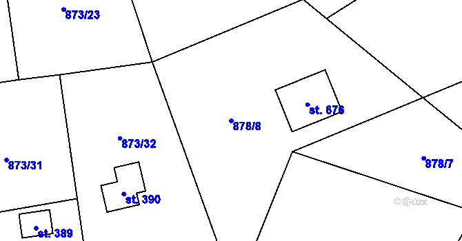 Parcela st. 878/8 v KÚ Svinaře, Katastrální mapa