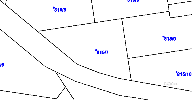 Parcela st. 815/7 v KÚ Svinaře, Katastrální mapa