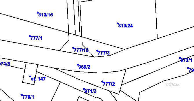 Parcela st. 777/3 v KÚ Svinaře, Katastrální mapa